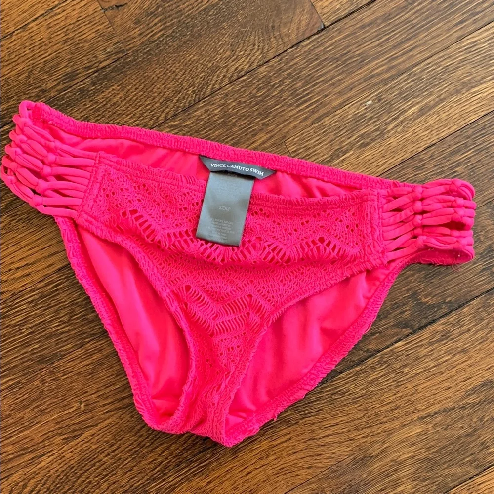 Vince Camuto Vibrant Pink Lace Bikini Bottom